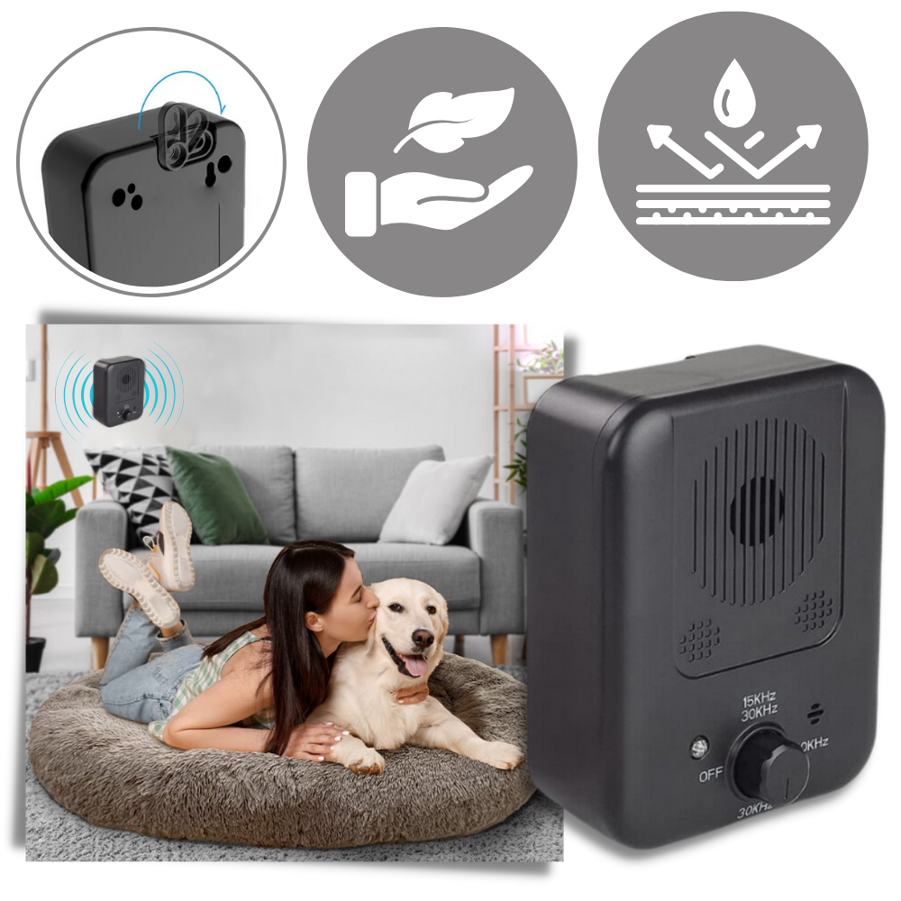 Boîtier anti-aboiement à ultrasons pour chien, rechargeable