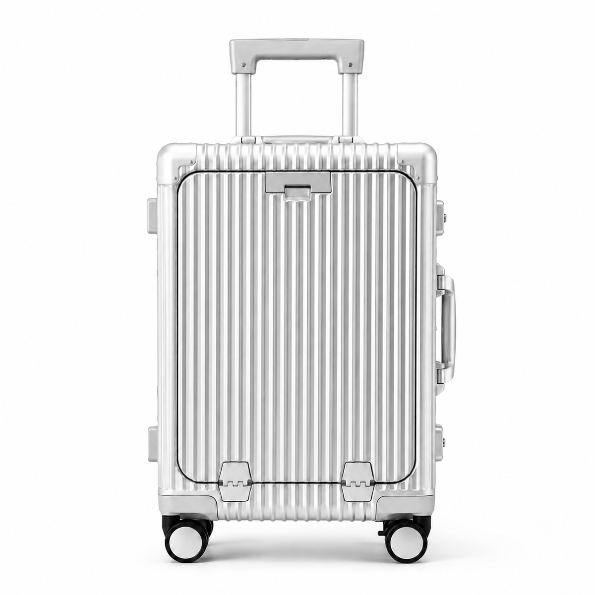 Valise rigide en aluminium anodisé, 4 roues doubles, port USB
