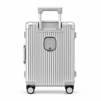 Valise rigide en aluminium anodisé, 4 roues doubles, port USB