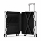 Valise rigide en aluminium anodisé, 4 roues doubles, port USB