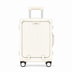 Valise cabine rigide en polycarbonate, port USB, 38 litres, blanc