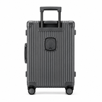 Valise cabine rigide en polycarbonate, port USB, 38 litres, gris foncé