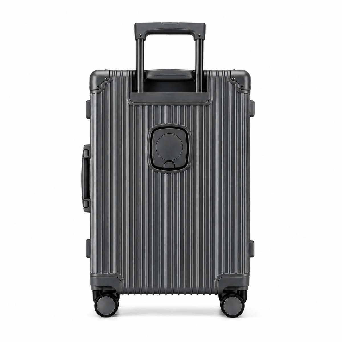 Valise cabine rigide en polycarbonate, port USB, 38 litres, gris foncé