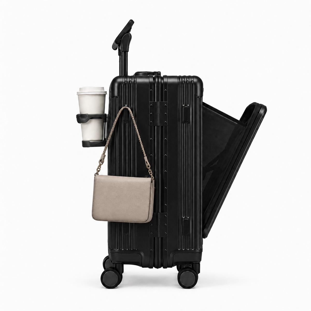 Valise cabine rigide en polycarbonate, port USB, 38 litres