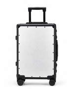 Valise rigide en fibre de carbone, format cabine ou moyen, argenté
