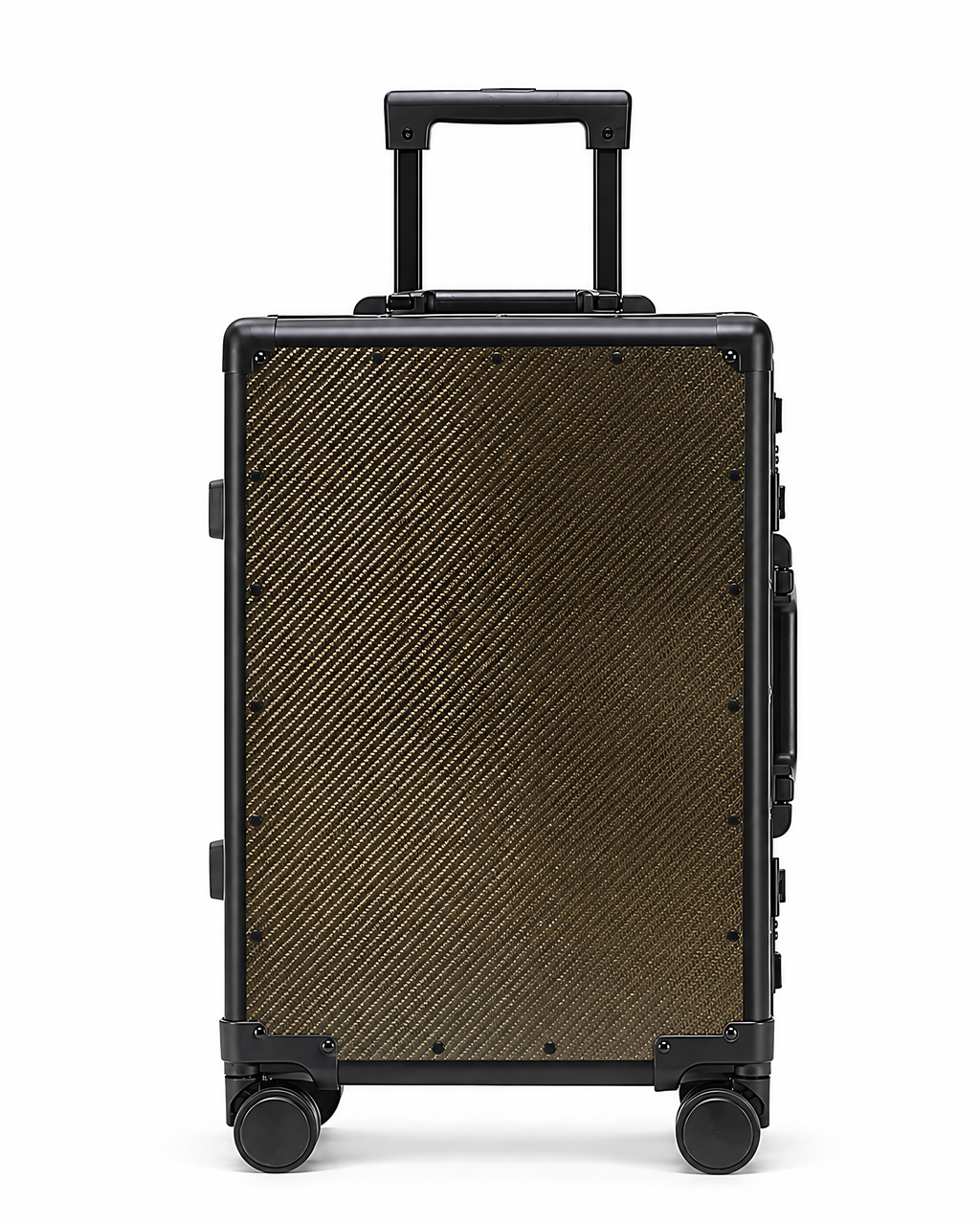 Valise rigide en fibre de carbone, format cabine ou moyen, brun café