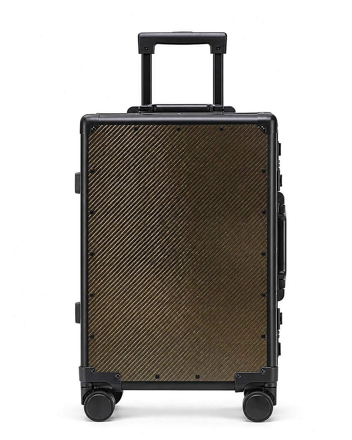 Valise rigide en fibre de carbone, format cabine ou moyen, brun café
