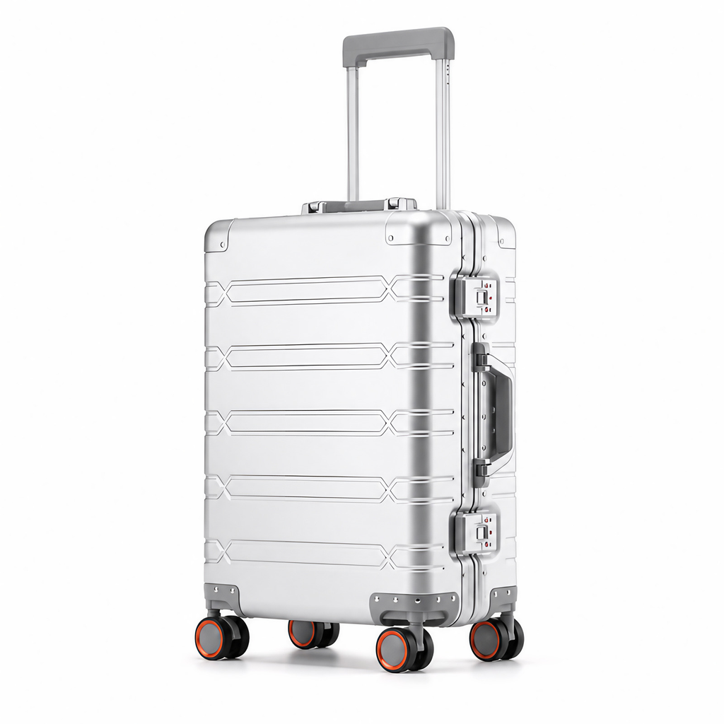 Valise en alliage aluminium et magnésium, trois tailles, argenté