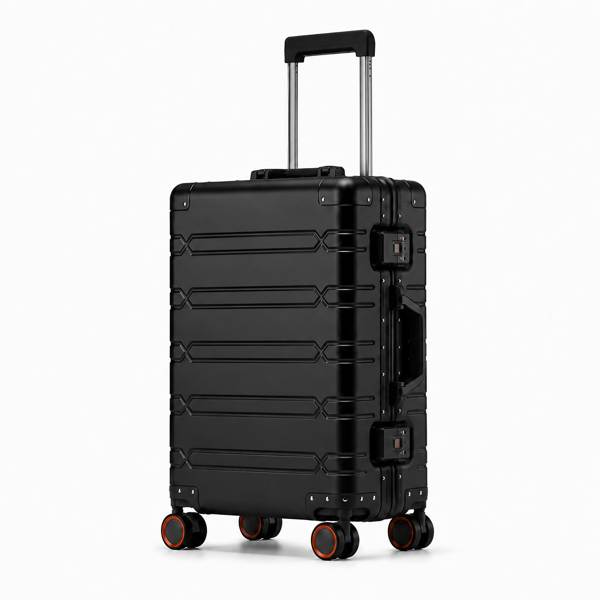Valise rigide aluminium-magnésium, serrures TSA, trois formats, noir