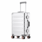Valise rigide aluminium-magnésium, serrures TSA, trois formats, argenté