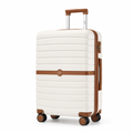 Valise rigide en polycarbonate, serrure TSA, trois tailles, beige