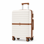 Valise rigide en polycarbonate, serrure TSA, trois tailles, beige