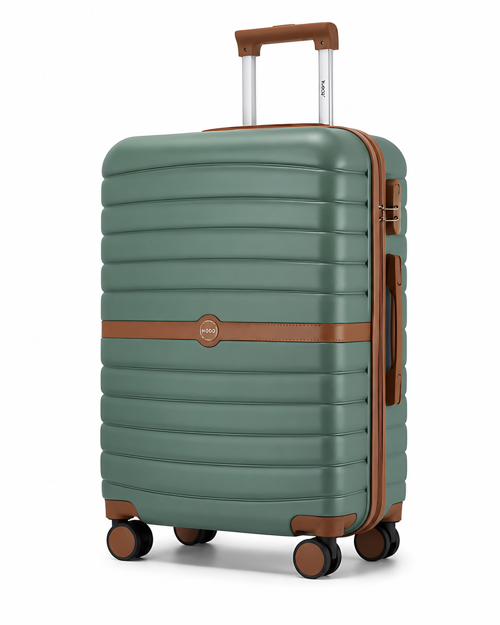 Valise rigide en polycarbonate, serrure TSA, trois tailles, vert