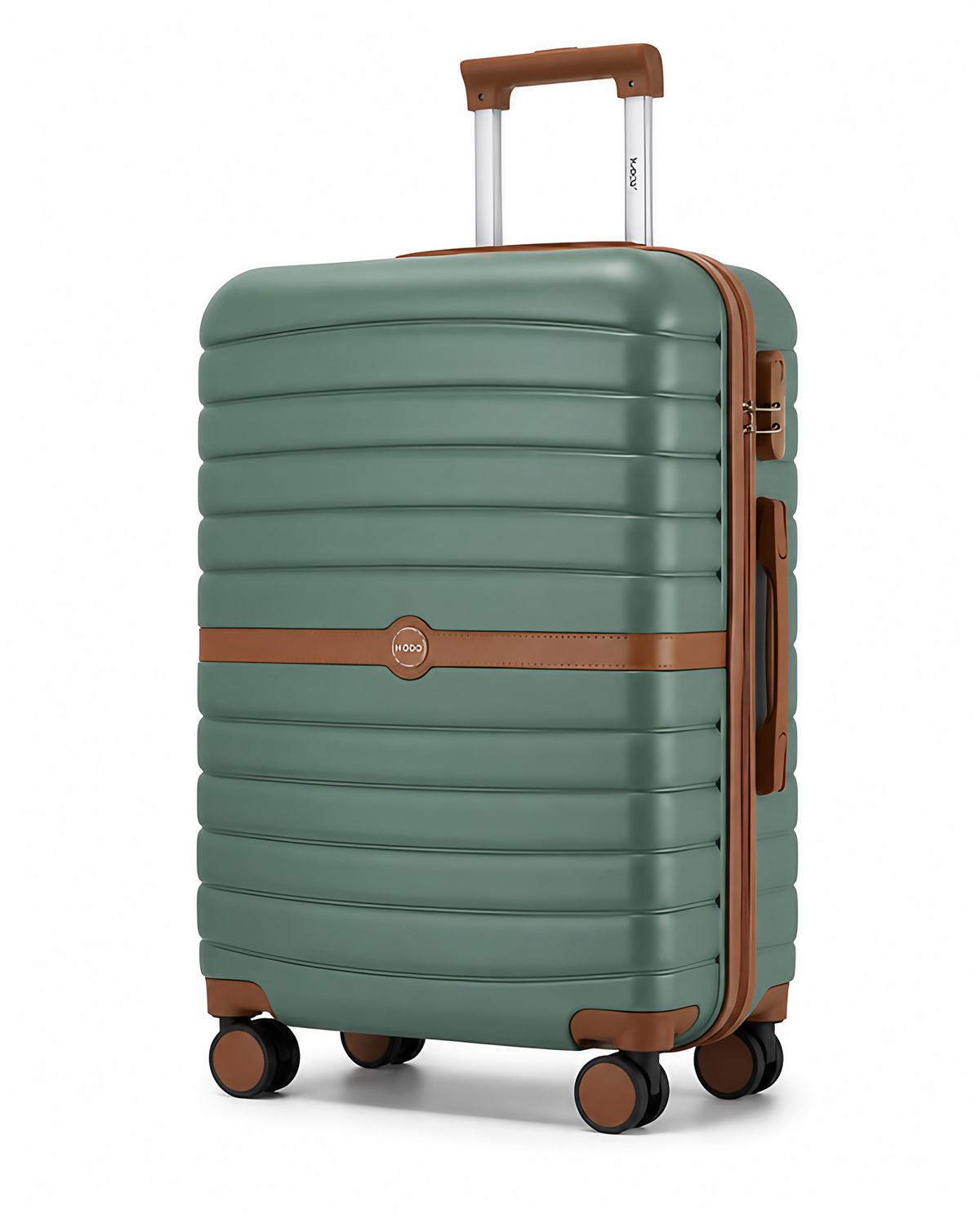 Valise rigide en polycarbonate, serrure TSA, trois tailles, vert