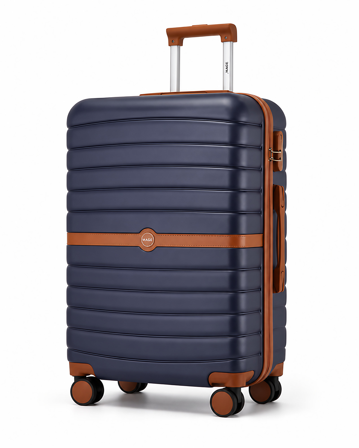 Valise rigide en polycarbonate, serrure TSA, trois tailles, bleu