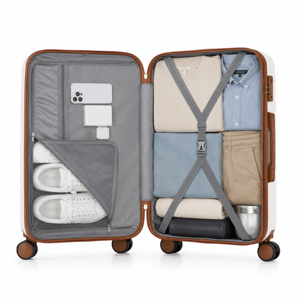 Valise rigide en polycarbonate, serrure TSA, trois tailles