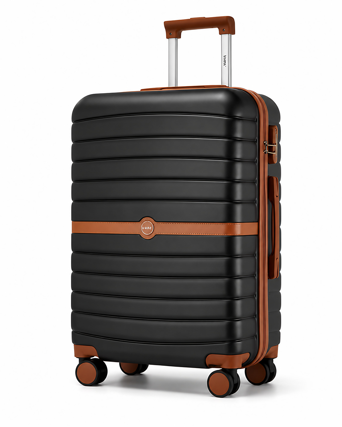 Valise rigide en polycarbonate, serrure TSA, trois tailles, noir
