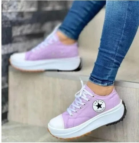 Baskets colorées femme, semelle antidérapante, sept coloris, violet