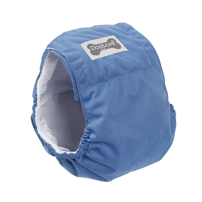 Couche pour chien mâle réglable, trois coloris, du XS au XXL, bleu