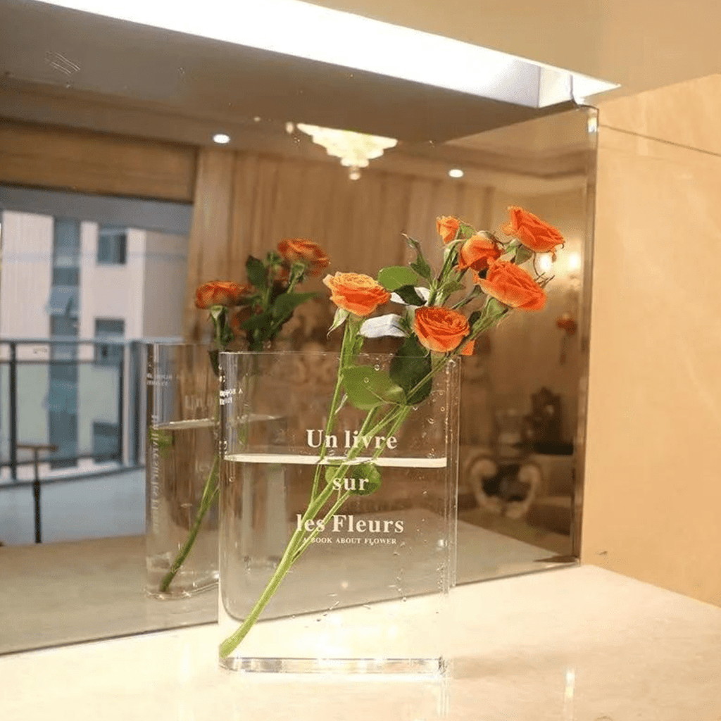 Vase en acrylique transparent ou coloré, pour bouquets et boutures