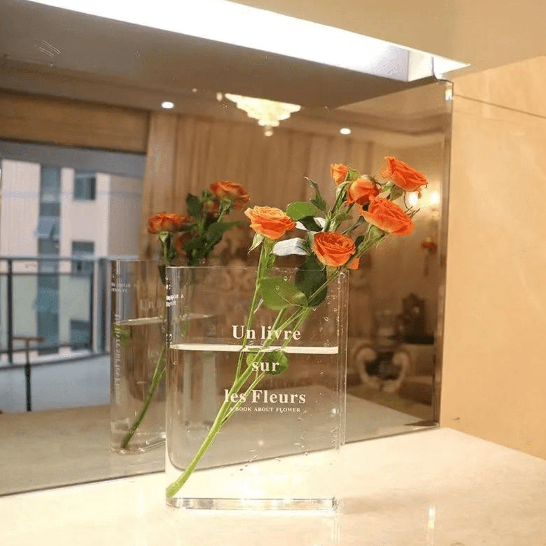 Vase en acrylique transparent ou coloré, pour bouquets et boutures