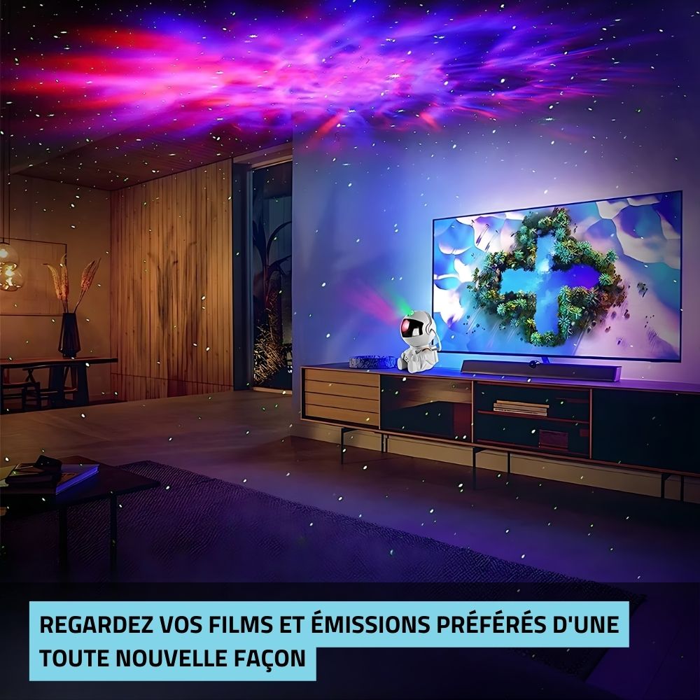 Veilleuse astronaute à projection d'étoiles au plafond