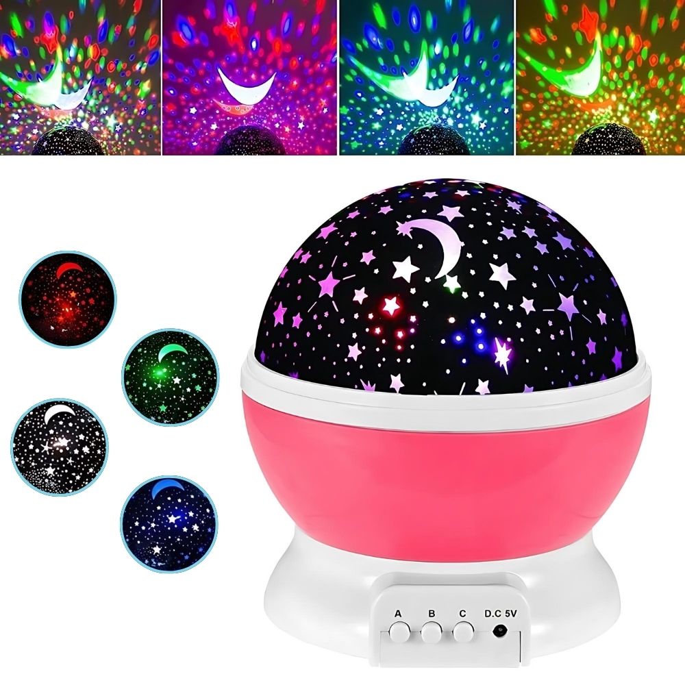 Veilleuse projecteur d'étoiles et de lune pour chambre d'enfant