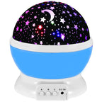 Veilleuse projecteur d'étoiles et de lune pour chambre d'enfant, bleu