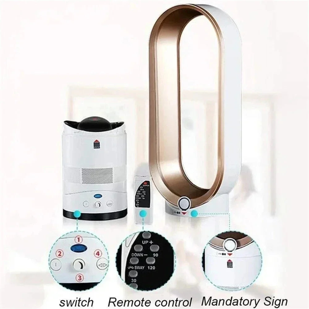 Ventilateur colonne sans pales avec télécommande et minuterie
