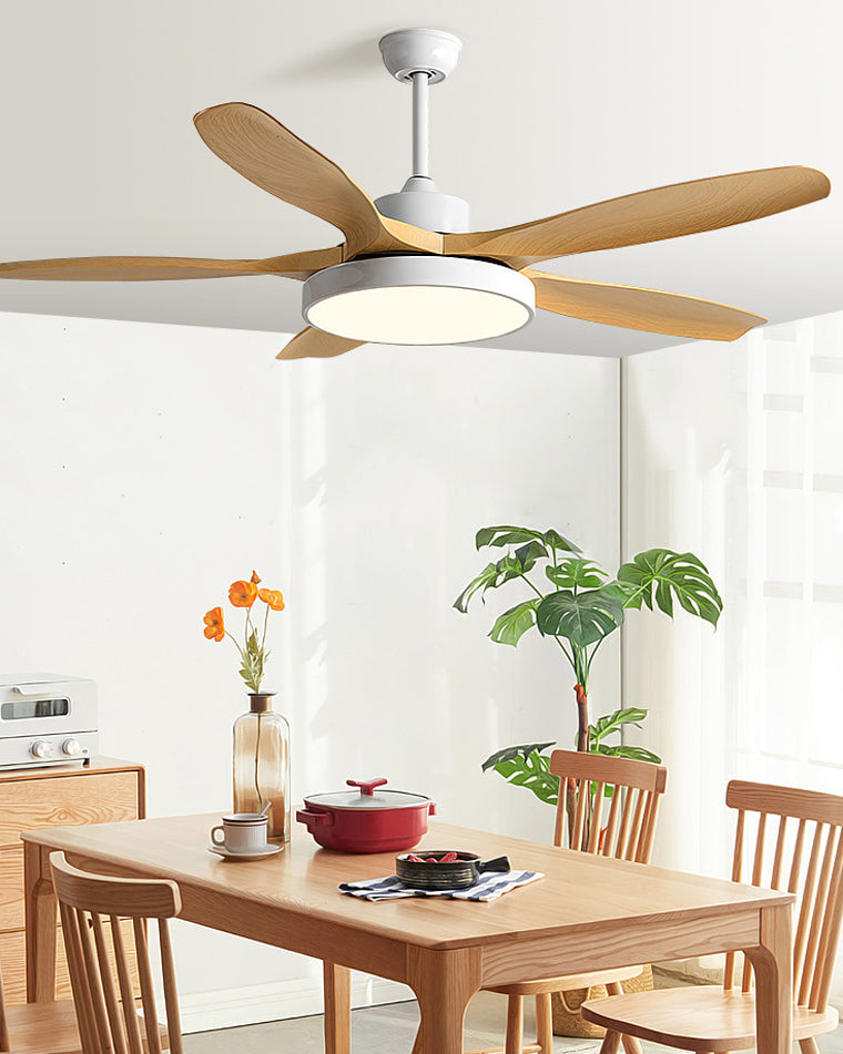 Ventilateur de plafond réversible avec LED et télécommande