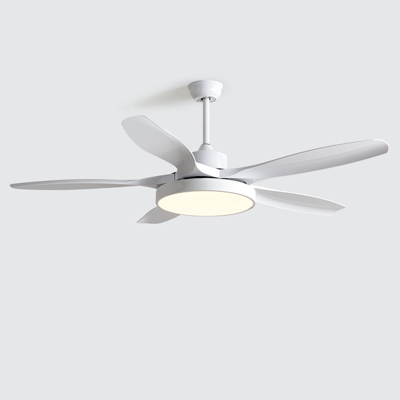 Ventilateur de plafond réversible avec LED et télécommande, blanc intégral