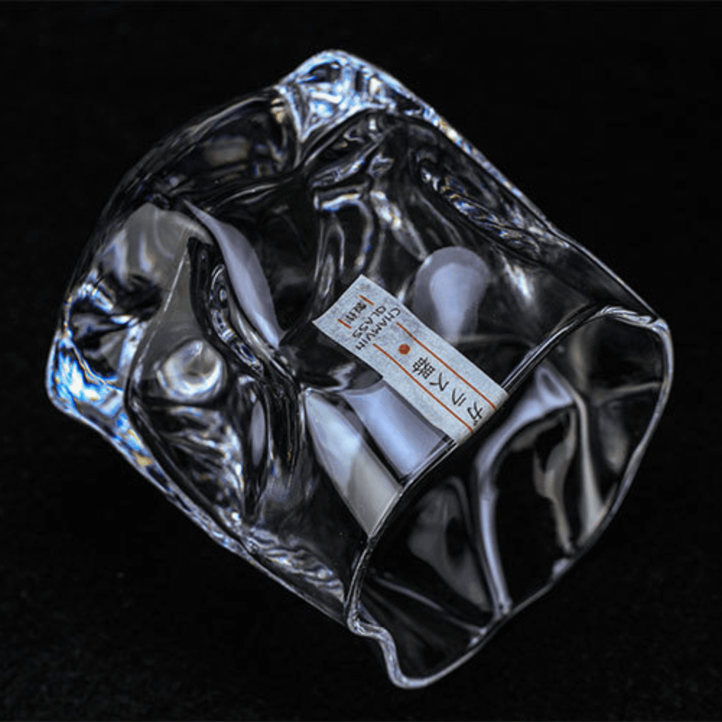 Verre à whisky japonais effet froissé, en coffret bois