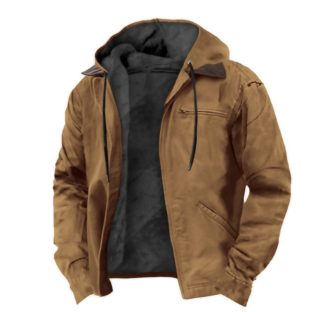Veste à capuche homme, coupe ajustée, sept coloris, marron