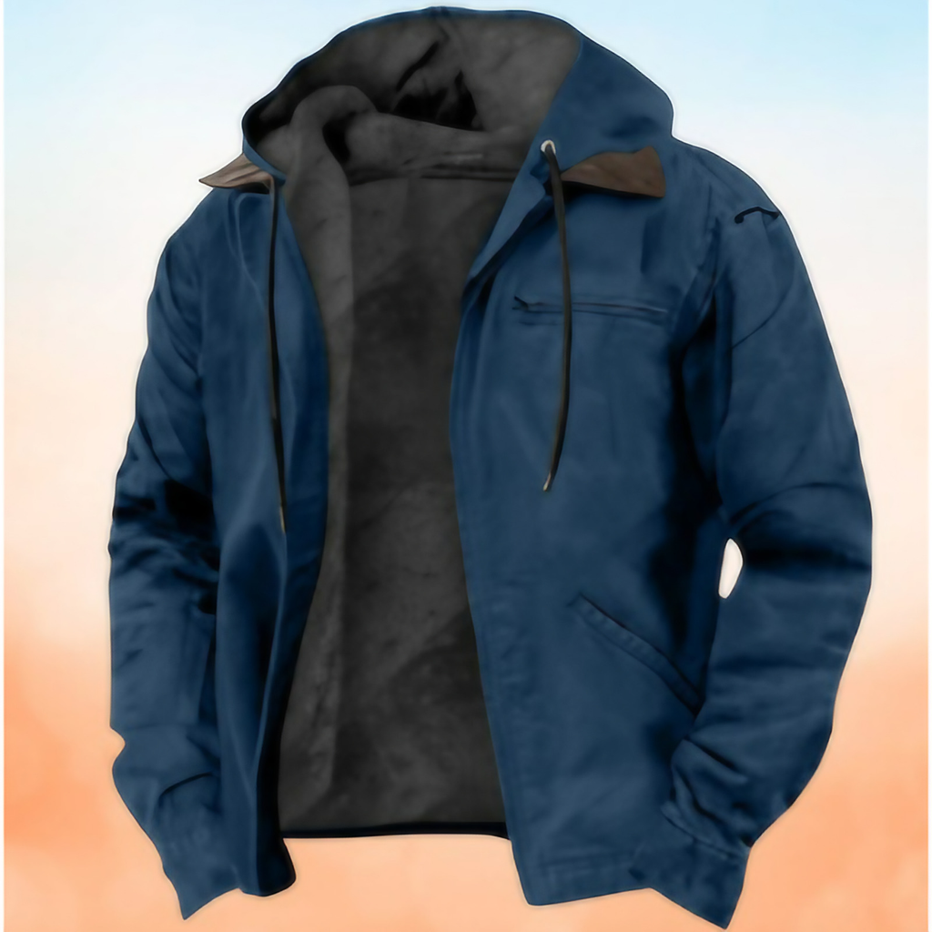Veste à capuche homme, coupe ajustée, sept coloris, bleu