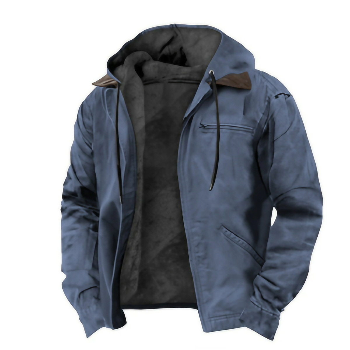 Veste à capuche homme, coupe ajustée, sept coloris, bleu foncé