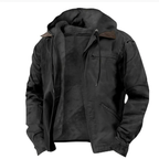Veste à capuche homme, coupe ajustée, sept coloris, noir