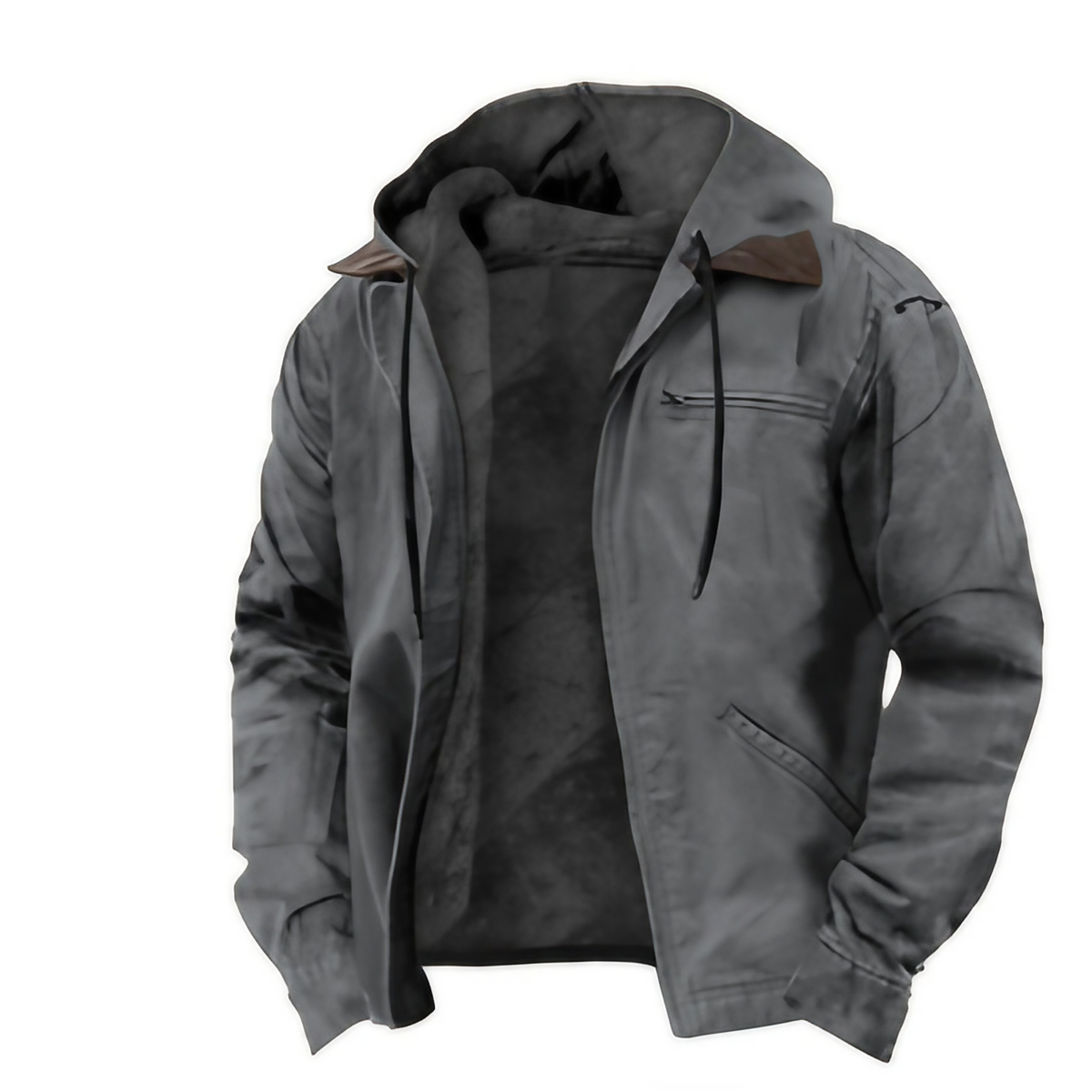 Veste à capuche homme, coupe ajustée, sept coloris, gris
