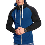 Veste zippée à capuche homme, manches raglan, neuf coloris, noir et bleu