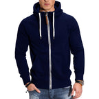 Veste zippée à capuche homme, manches raglan, neuf coloris, bleu marine