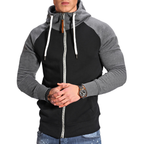 Veste zippée à capuche homme, manches raglan, neuf coloris, gris et noir