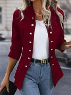 Veste femme ajustée pour le bureau, trois coloris, du S au 2XL, rouge foncé