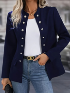Veste femme ajustée pour le bureau, trois coloris, du S au 2XL, bleu foncé