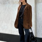 Veste ample femme marron pour l'automne et l'hiver, du S au L, marron