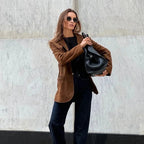 Veste ample femme marron pour l'automne et l'hiver, du S au L