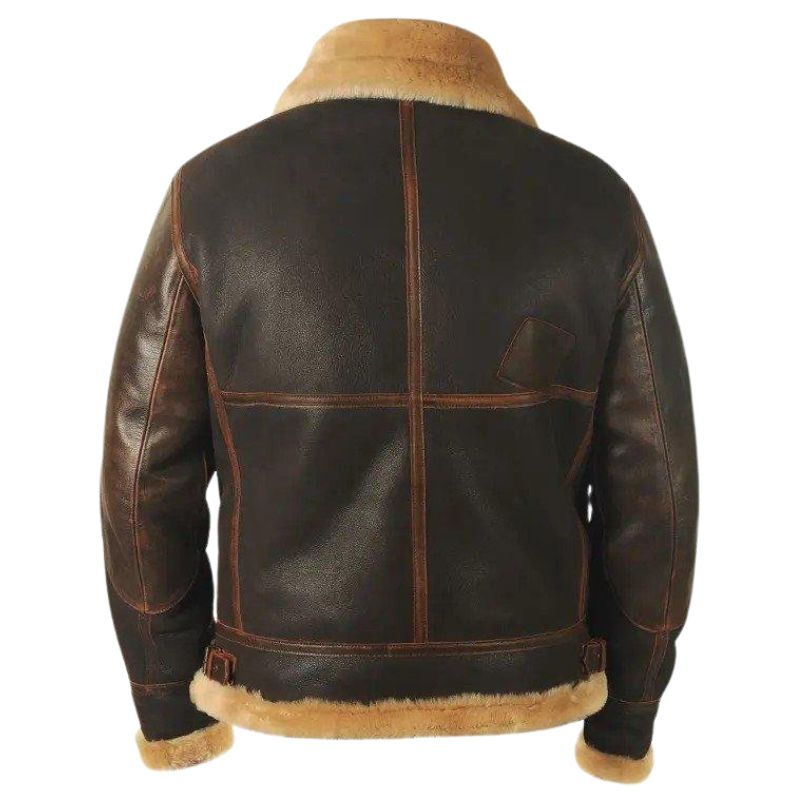 Veste aviateur homme marron, coupe ajustée, du XS au 4XL