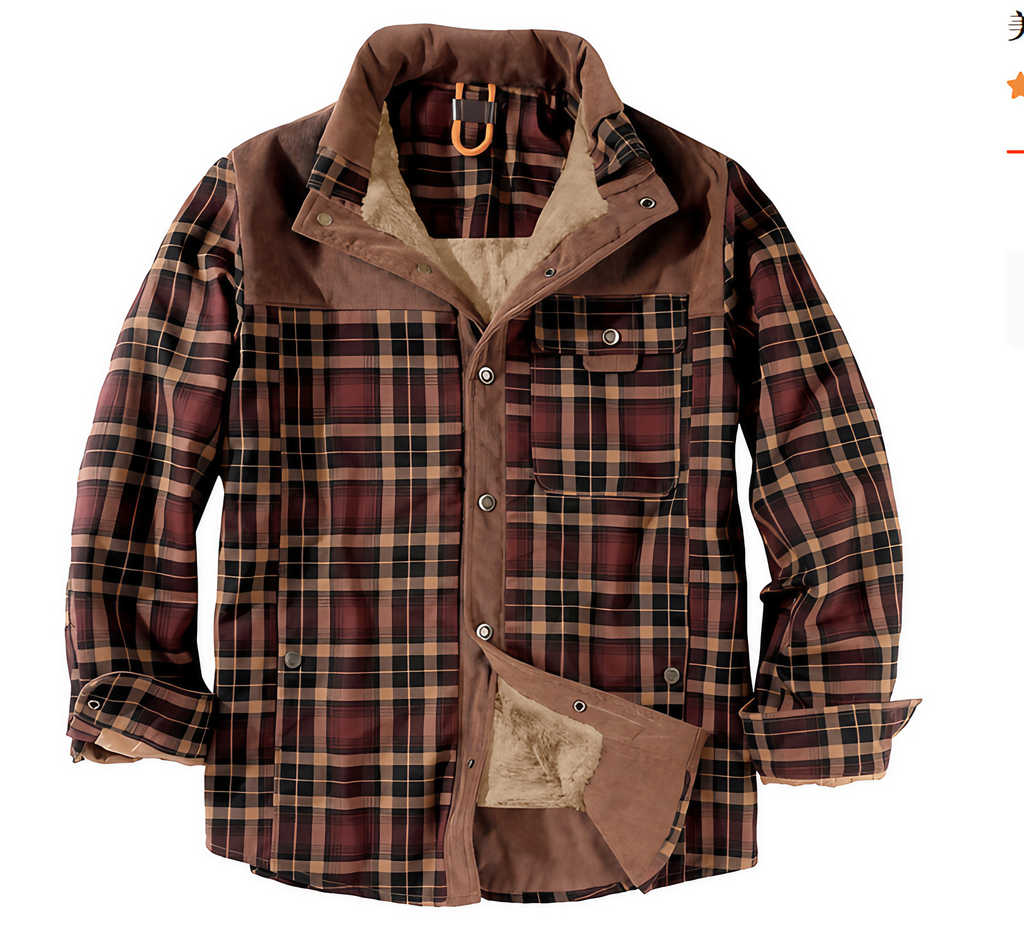Veste bûcheron homme à carreaux, boutonnée, huit coloris, marron