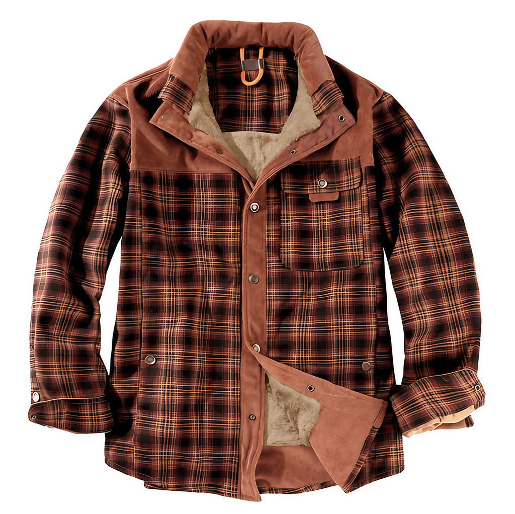 Veste bûcheron homme à carreaux, boutonnée, huit coloris, rouge brique