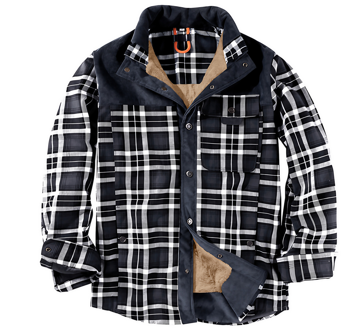Veste bûcheron homme à carreaux, boutonnée, huit coloris, bleu