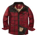Veste bûcheron homme à carreaux, boutonnée, huit coloris, rouge