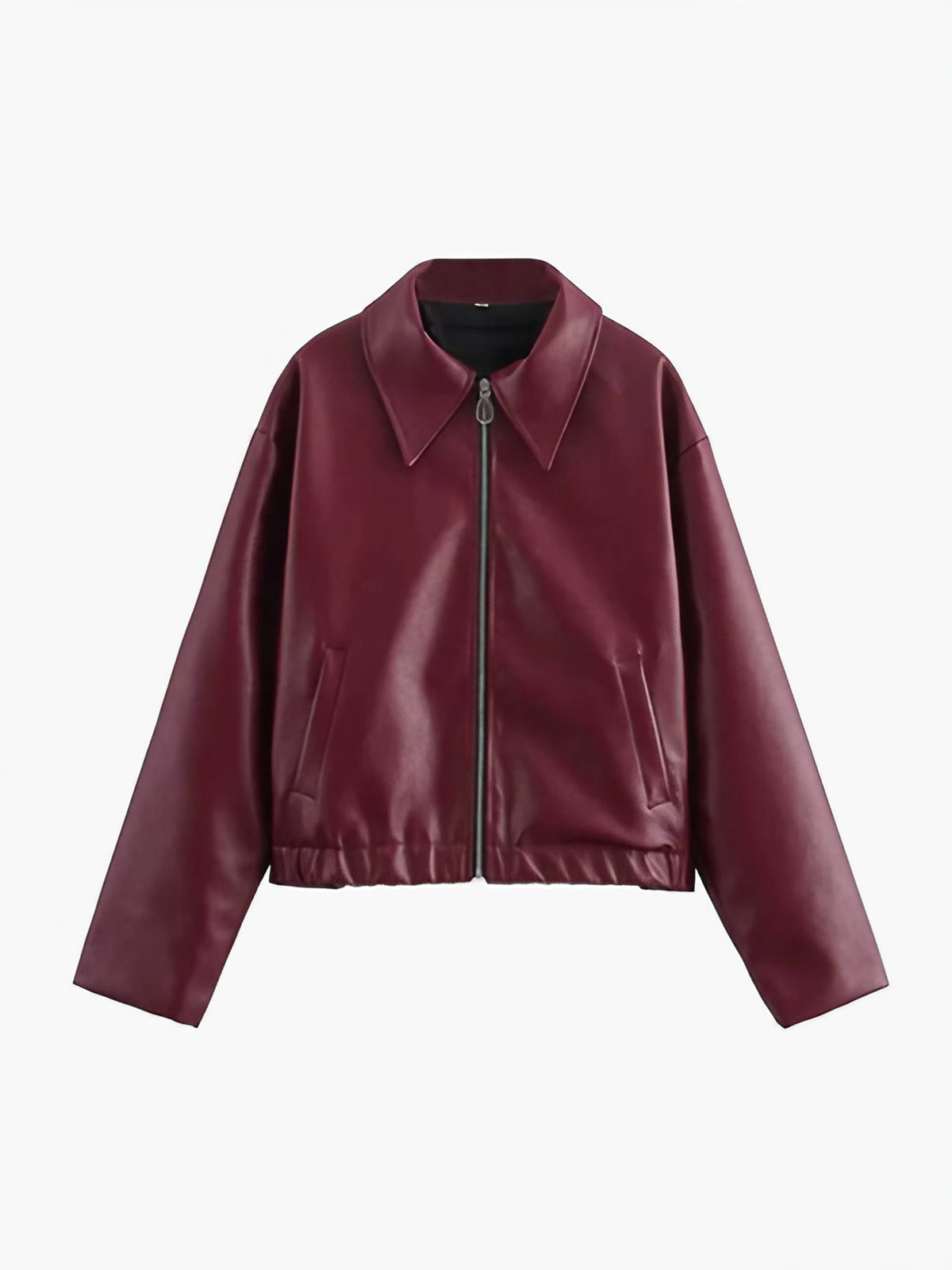 Veste biker femme oversize zippée, rouge, du S au L